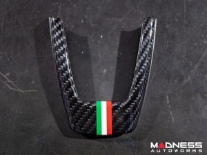 FIAT 500 Steering Wheel Trim - 3 piece kit - Carbon Fiber - Italian Racing Stripe
